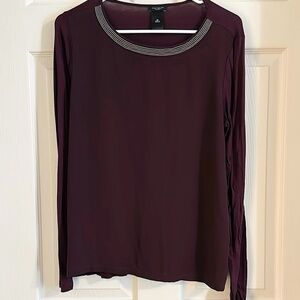 Ann Taylor Factory Long Sleeve Embellished Top
